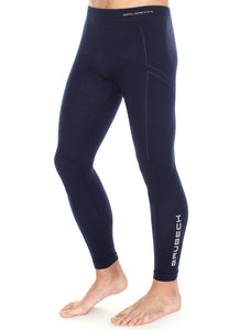 Men's EXTREME WOOL full-length navy blue fitted base-layer leggings. Built to withstand extreme winter temperatures so you can excel in any conditions