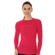 Load image into Gallery viewer, Woman modeling 3D run pro raspberry coloured long sleeve performance wear. 