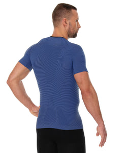 Men's 3D RUN PRO Short-sleeve shirt in blue. 3D mesh incorporated for extra ventilation in those sweaty areas. 