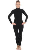 Women's EXTREME WOOL warming long-sleeve coloured black with matching EXTREME WOOL leggings. The BRUBECK logo appears in white on the neck  and on the left sleeve in white